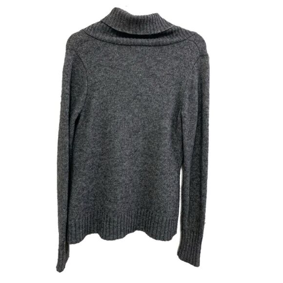 WILLI SMITH SWEATER WOMEN’S M GRAY CHUNKY MOTO WOOL BLEND SHAWL COLLAR. - Picture 2 of 12